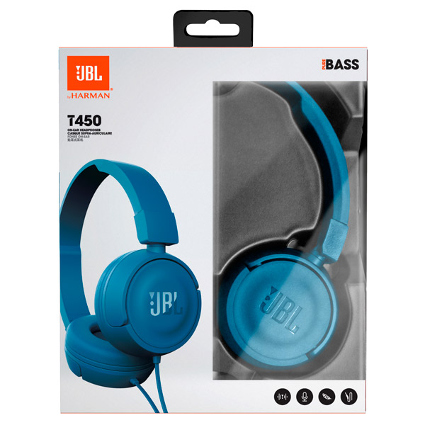 Наушники полноразмерные JBL T450 Blue (JBLT450BLU)